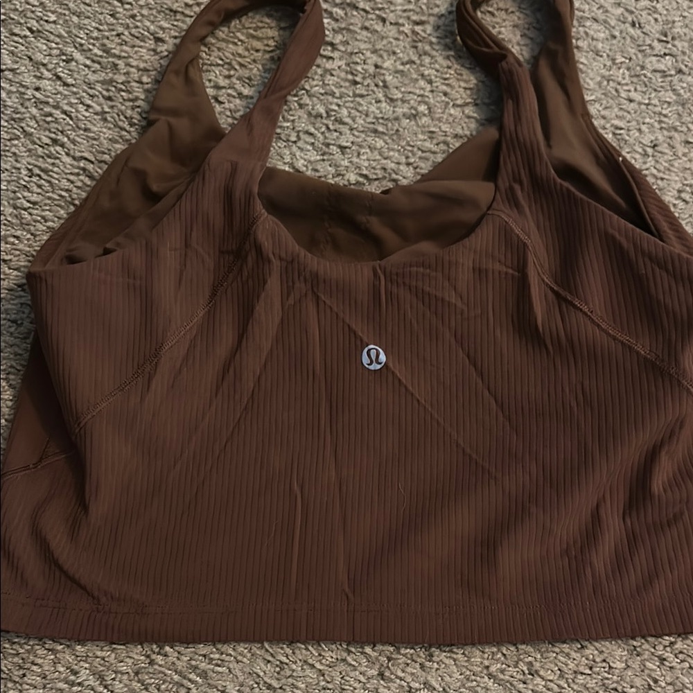 Brown Ribbed Tank Top - Picture 2 of 3